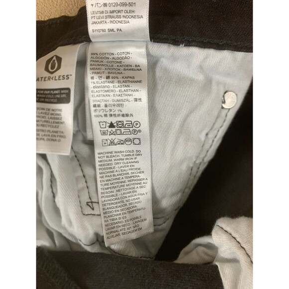 Levis 502 Jeans 36x32 (Act 38x29) Black Slim Fit Straight Leg Grunge Hip Hop - Picture 8 of 8